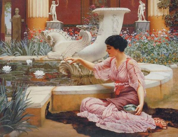 John William Godward A Pompeian Garden china oil painting image